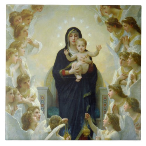 Queen of the Angels by Bouguereau Ceramic Tile
