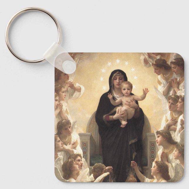 Queen of the Angels Regina Angelorum by Bouguereau Keychain (Front)