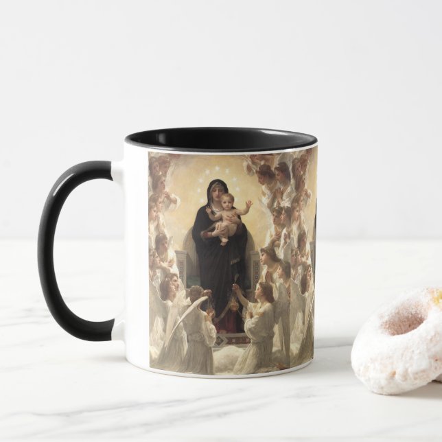 Queen of the Angels Regina Angelorum by Bouguereau Mug (With Donut)