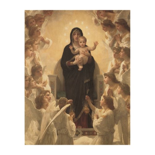 Queen of the Angels Regina Angelorum by Bouguereau Wood Wall Decor