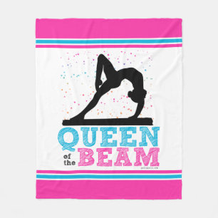 Queen of the Beam Gymnastics by Golly Girls Fleece Blanket