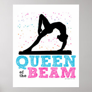 Queen of the Beam Gymnastics by Golly Girls Poster