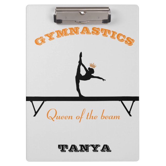 Queen of the Beam Gymnastics Crown Clipboard (Front)