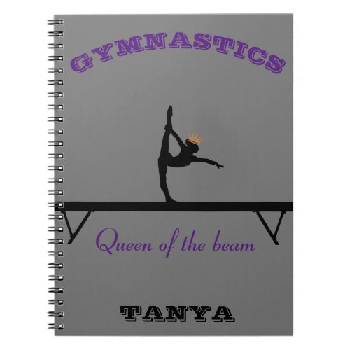 Queen of the Beam Gymnastics Crown Notebook