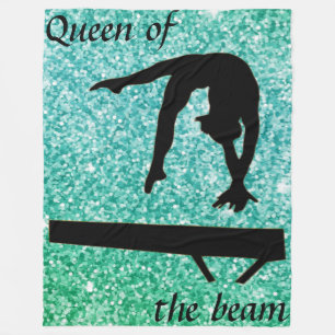 Queen of the beam Gymnastics Fleece Blanket