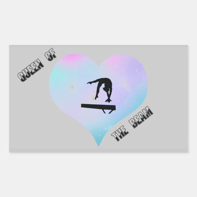 Queen of the Beam Rectangle Gymnastics Stickers | Zazzle