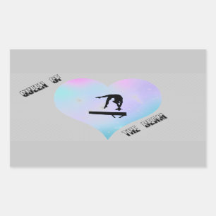 Queen of the Beam Rectangle Gymnastics Stickers