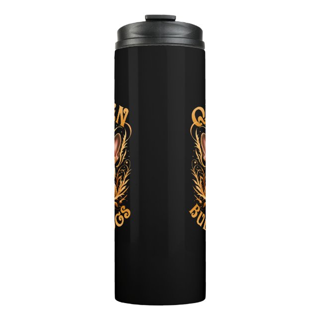 Queen of the bulldogs french bulldog mom thermal tumbler (Front)