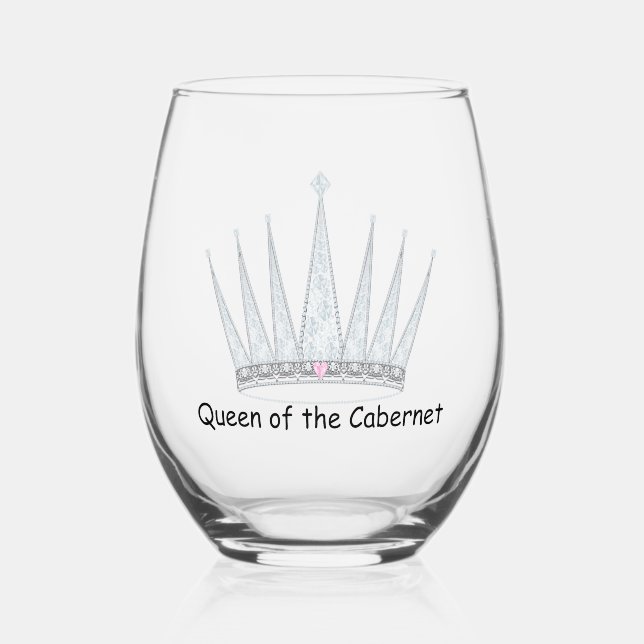 Queen Of The Cabernet  Stemless Wine Glass (Front)