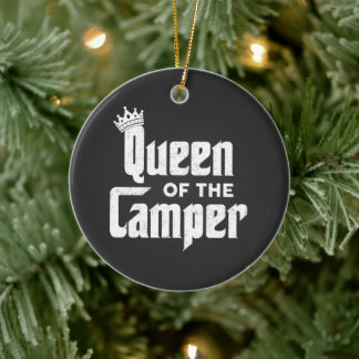 Queen Of The Camper Funny Camping Outdoor Women RV Ceramic Ornament