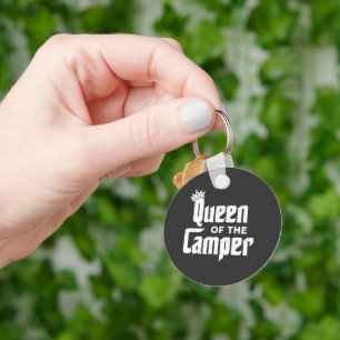 Queen Of The Camper Funny Camping Outdoor Women RV Keychain