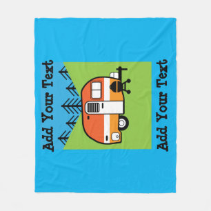 Queen of the Camper - Funny Camping RV Caravan Doo Fleece Blanket