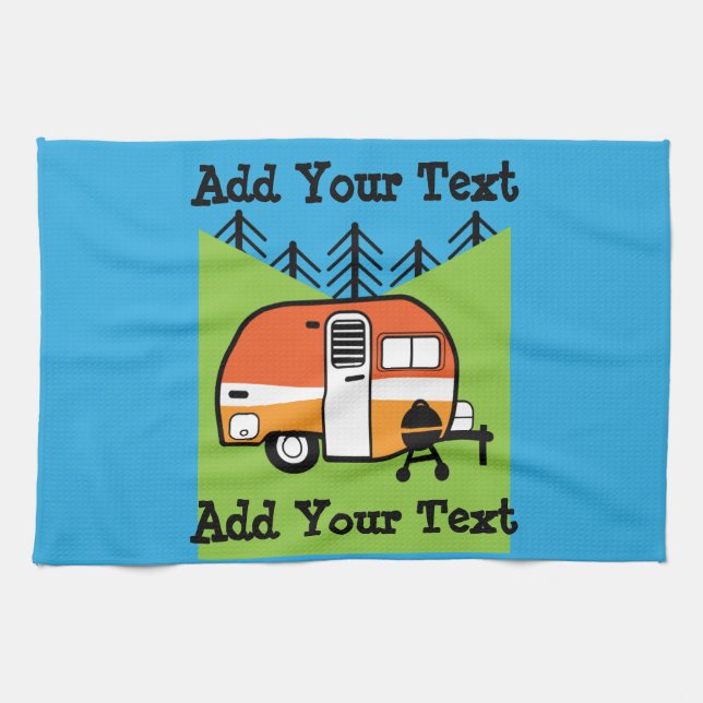 Queen of the Camper - Funny Camping RV Caravan Doo Kitchen Towel (Horizontal)