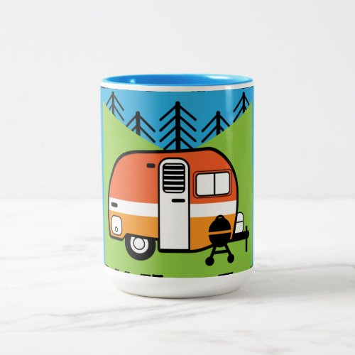 Queen of the Camper _ Funny Camping RV Caravan Doo Two_Tone Coffee Mug