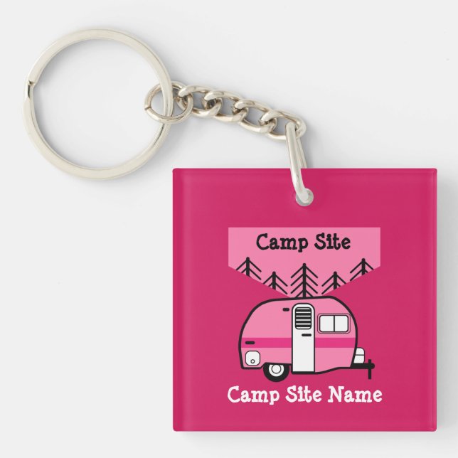 Queen of the Camper - Funny Camping RV Caravan Keychain (Front)