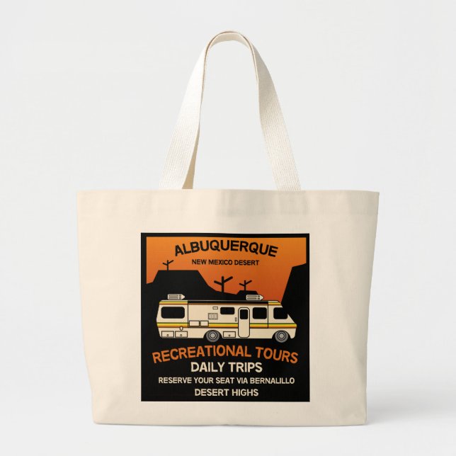 Queen of the Camper - Funny Camping RV Caravan Large Tote Bag (Front)