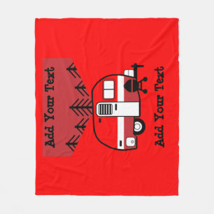 Queen of the Camper - Funny Camping RV Fleece Blanket