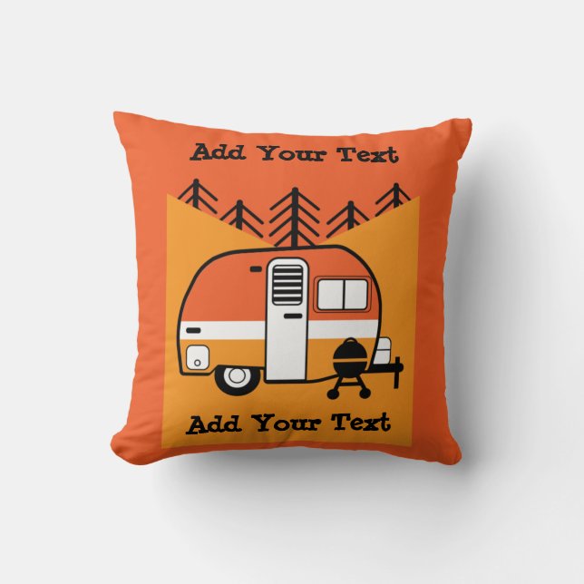 Queen of the Camper - Funny Camping RV   Throw Pillow (Front)