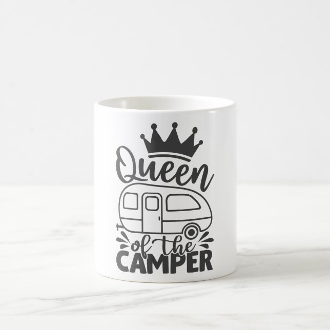 Queen Of The Camper Funny Quote Camping Saying Coffee Mug (Center)