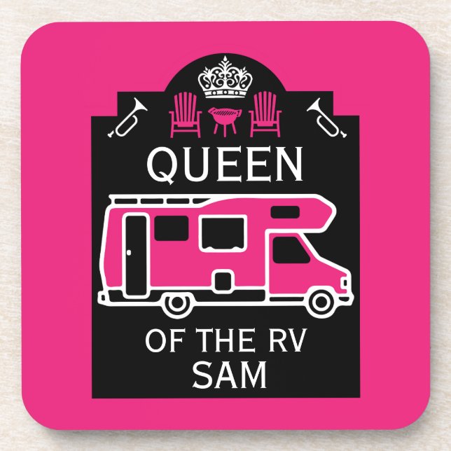 Queen Of The Camper RV Beverage Coaster (Front)