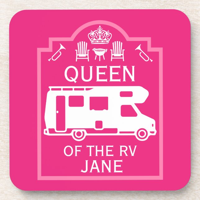 Queen Of The Camper RV Beverage Coaster (Front)