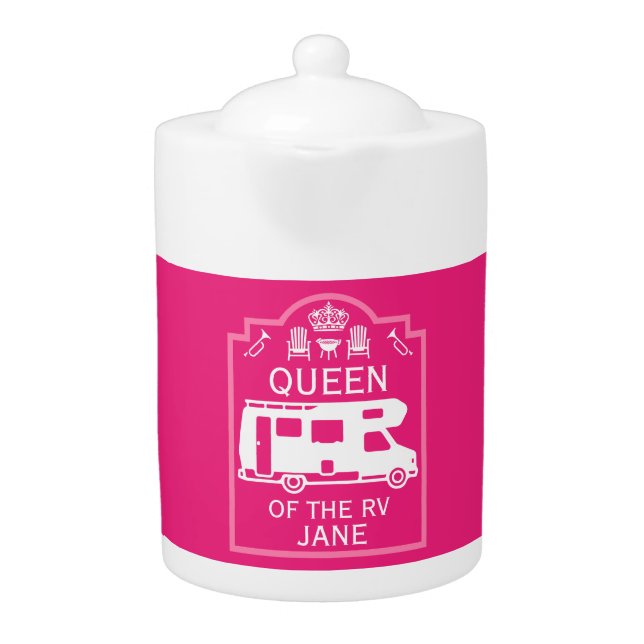 Queen Of The Camper RV Teapot (Front)