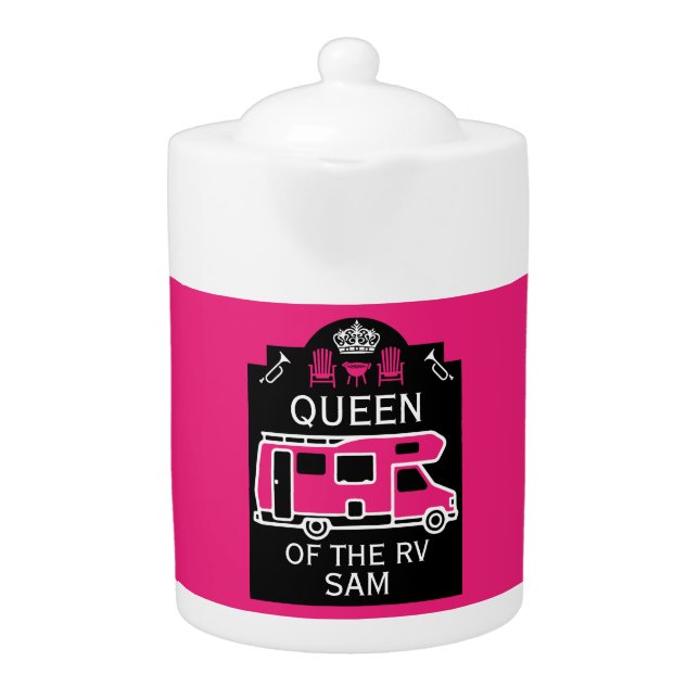 Queen Of The Camper RV Teapot (Front)
