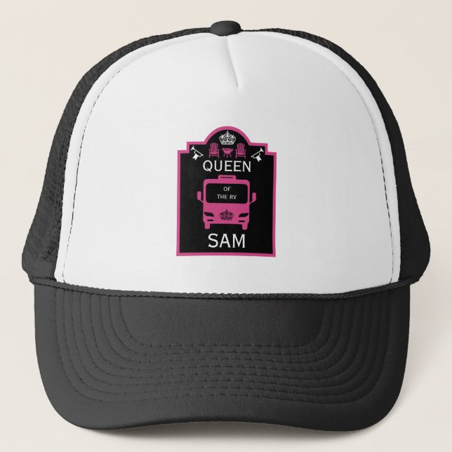 Queen Of The Camper RV Trucker Hat (Front)