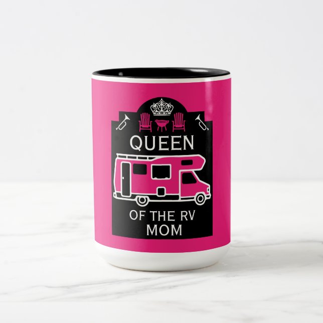 Queen Of The Camper RV Two-Tone Coffee Mug (Center)