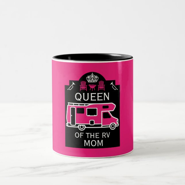 Queen Of The Camper RV Two-Tone Coffee Mug (Center)