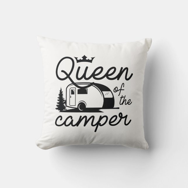 Queen Of The Camper Throw Pillow (Front)