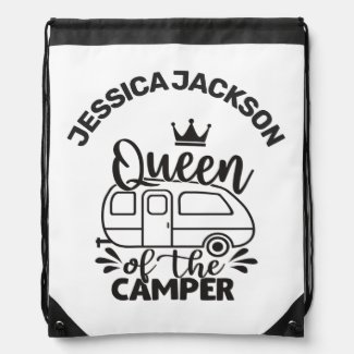 Queen Of The Camper w/ crown & name camping lover