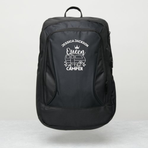 Queen Of The Camper with crown and name custom Port Authority Backpack