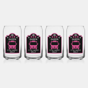 Queen Of The Campsite Can Glass