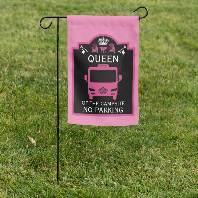 Queen Of The Campsite Garden Flag (In SItu)