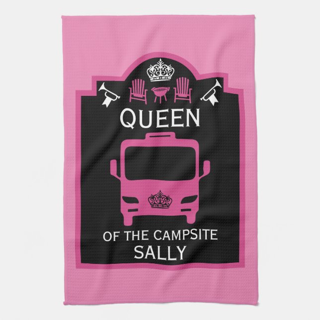 Queen Of The Campsite Kitchen Towel (Vertical)
