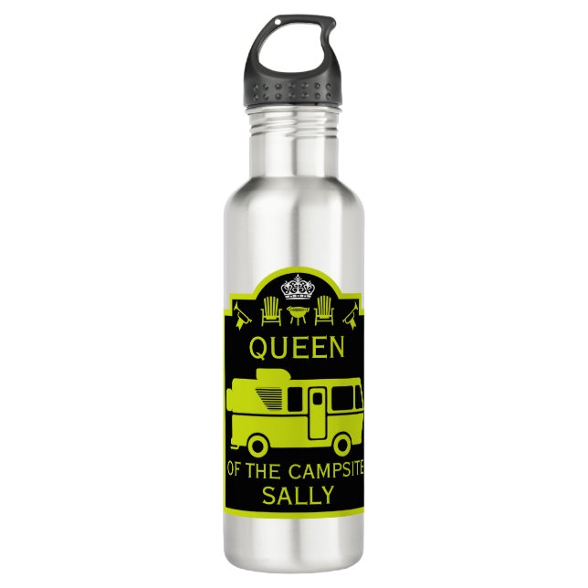 Queen Of The Campsite Stainless Steel Water Bottle (Front)