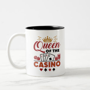 Queen of the Casino Vegas Gambling Women Two-Tone Coffee Mug