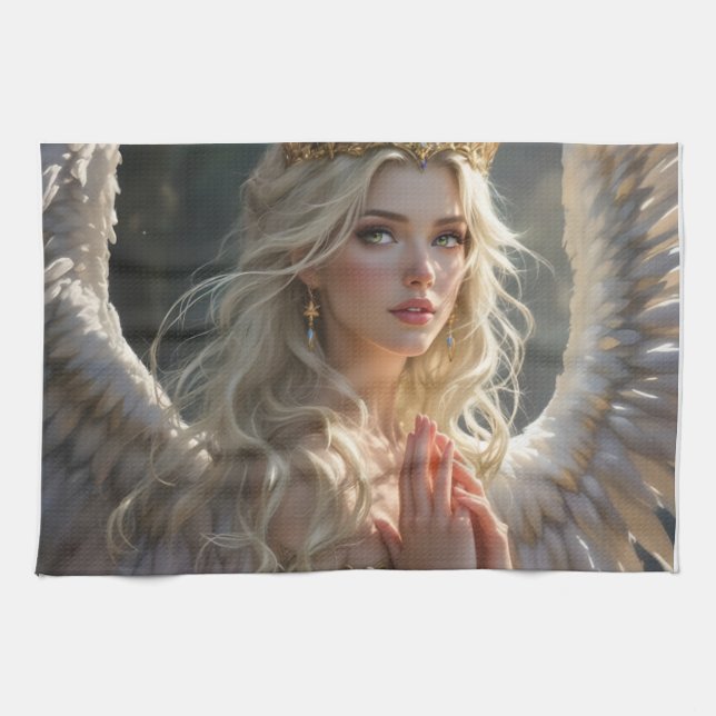 Queen of the Celestial Dawn Kitchen Towel (Horizontal)