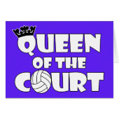 Queen of the Court Girls' Volleyball Greeting Card (Front Horizontal)