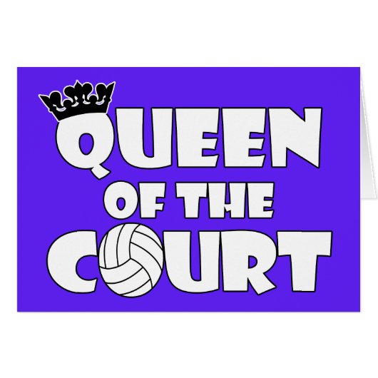 Queen of the Court Girls' Volleyball Greeting Card (Front Horizontal)