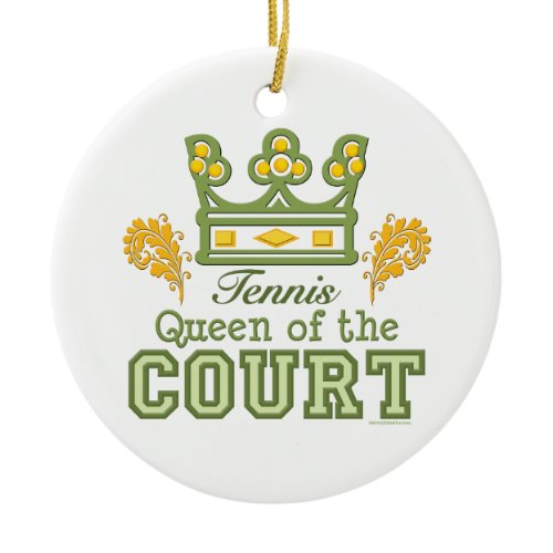 Queen of the Court Tennis Ornament