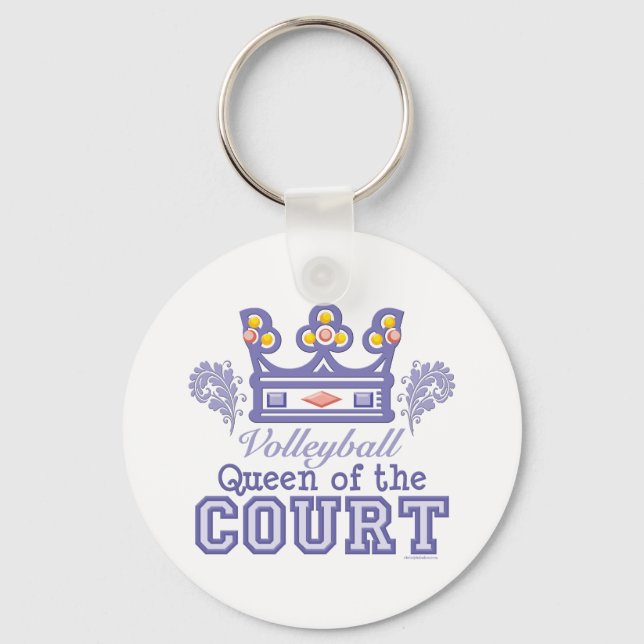 Queen of the Court Volleyball Key Chain (Front)