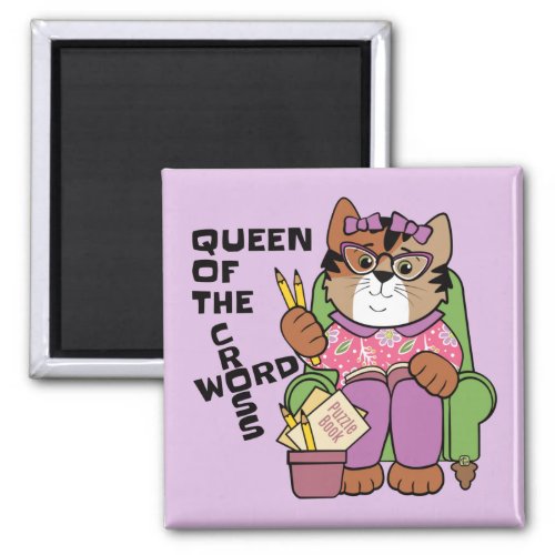 Queen of the Crossword Cat Magnet
