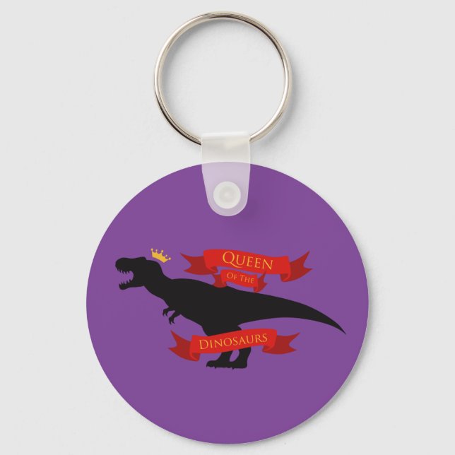 Queen of the Dinosaurs Keychain (Front)