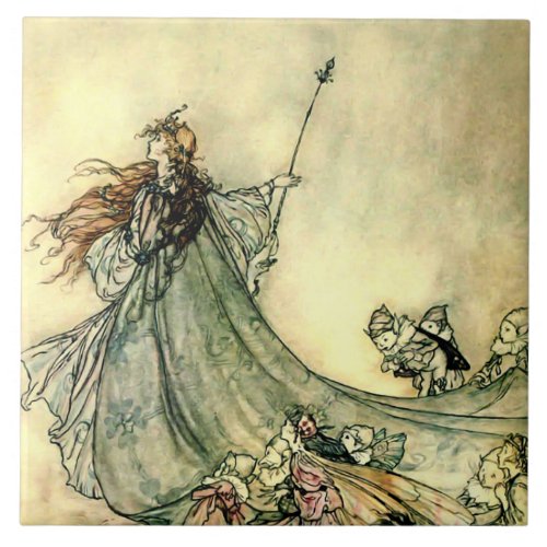 Queen of the Fairies by Arthur Rackham Ceramic Tile