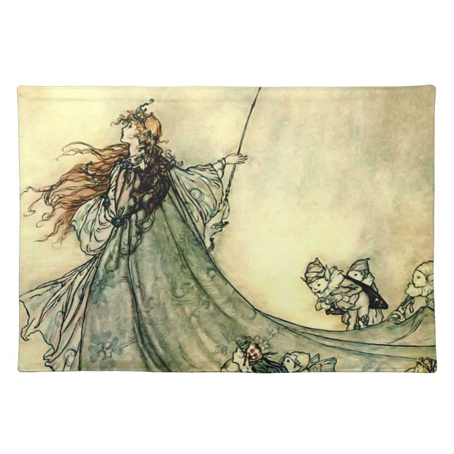 “Queen of the Fairies” by Arthur Rackham Cloth Placemat (Front)