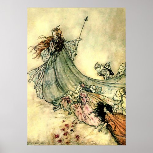 Queen of the Fairies by Arthur Rackham Poster