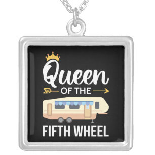 Queen Of The Fifth Wheel I Silver Plated Necklace