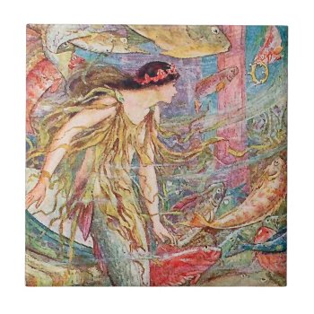 Queen Of The Fishes - Orange Fairy Book Tile by kidslife at Zazzle